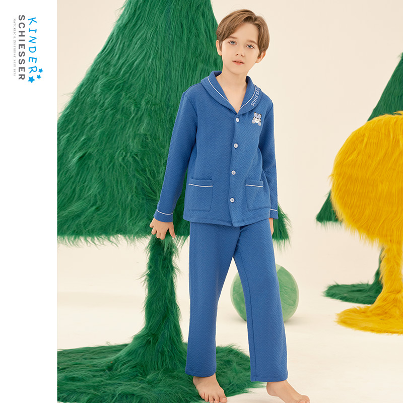 舒雅男童棉莫代尔家居服套装