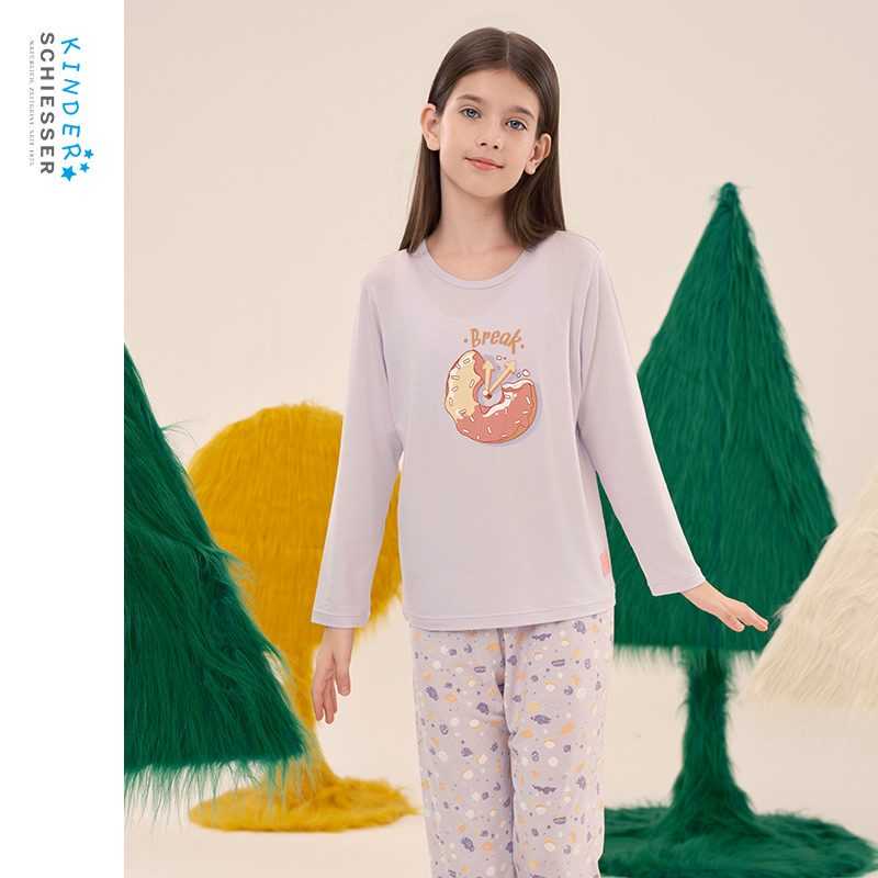 舒雅女童莫代尔家居服套装