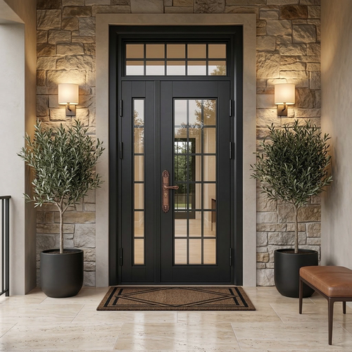 锌合金甲级防盗入户子母门