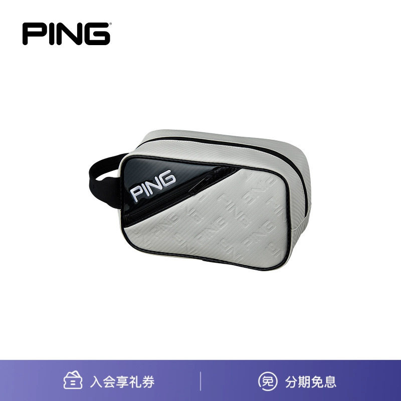 【26新品】PING 日系印花logo 简约百搭高尔夫运动拼接手拿包 - 实物图