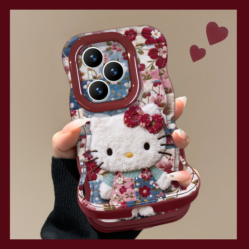 适用荣耀碎花kt双支架手机壳