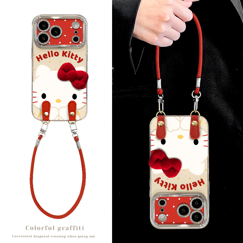 适用OPPOHelloKitty挂绳手机壳
