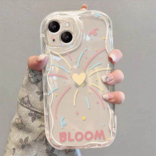 适用苹果17promax手机壳16新款iPhone14/15女13防摔11/12mini透明xs/xr满屏烟花7plus奶油纹8p/se2软6s保护套