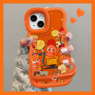 适用OPPOfindx9Pro手机壳新女款星星人find8ultra橙色隐形双支架波浪边8splus全包防摔软硅胶k12x可爱保护套