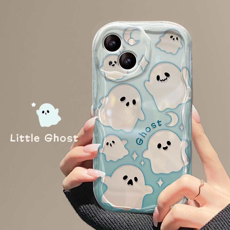 奶油纹小幽灵适用苹果手机壳