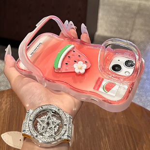 11立体水果透明隐形双支架Findx9pro硅胶7 12高级防摔14 8全包保护套 reno13 适用opporeno15pro手机壳新女款