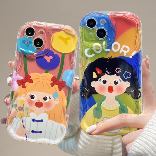 新品上市，奶油纹彩底可爱女孩手机壳
