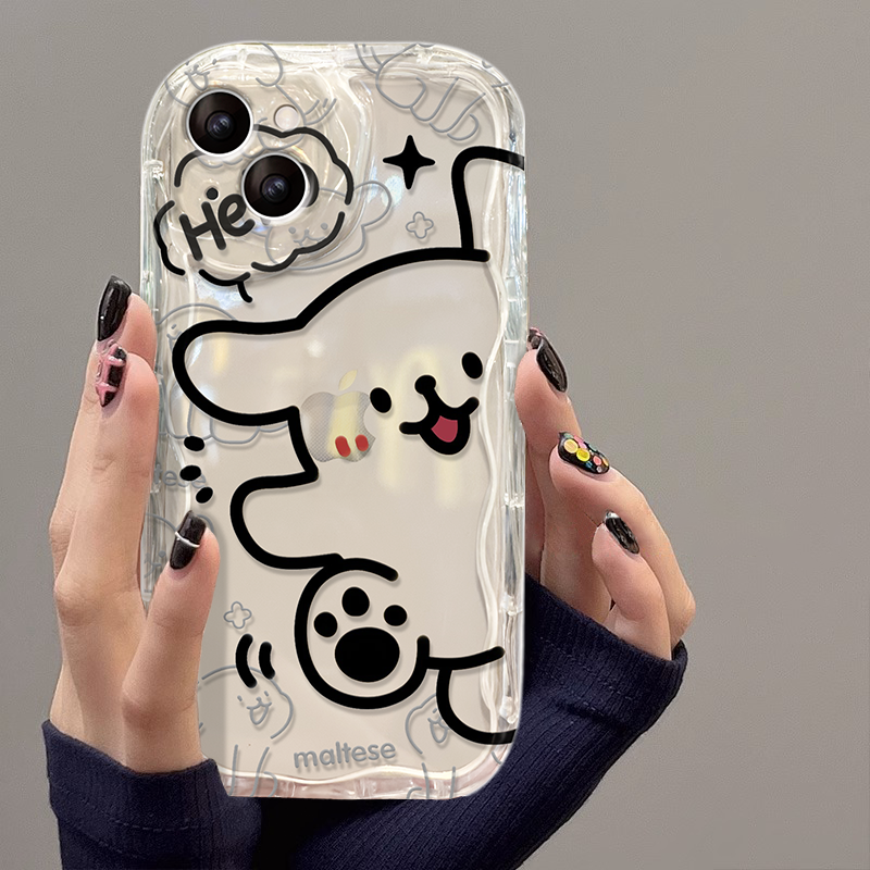 新品上市，奶油纹瑞幸线条狗手机壳