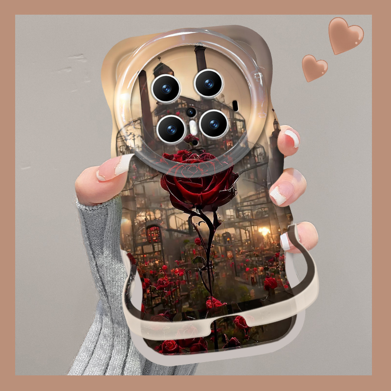 适用华为玫瑰城堡双支架手机壳