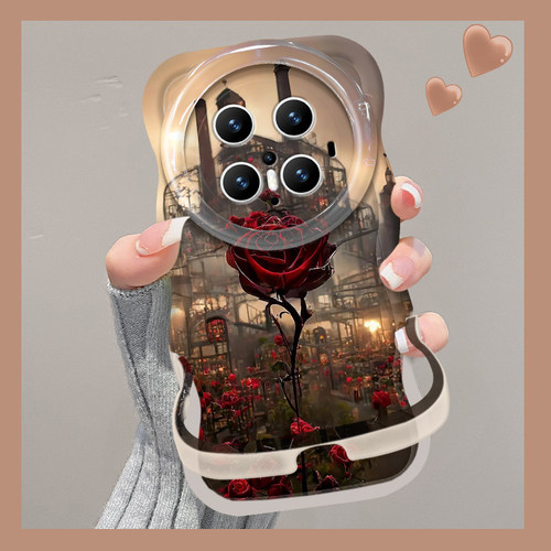 适用华为玫瑰城堡双支架手机壳