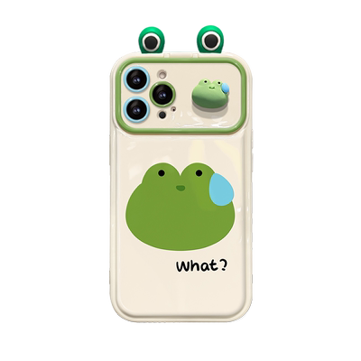 适用苹果17promax手机壳新女款iPhone16/15plus全包防摔14/13流汗青蛙挂坠12大视窗11软硅胶xs翻盖镜子保护套