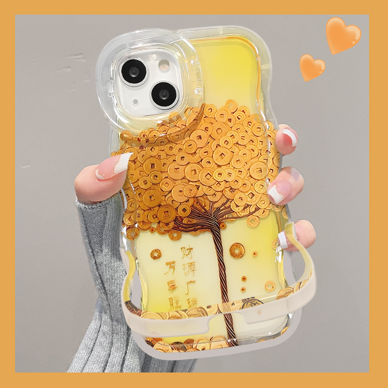 适用全型号发财树双支架手机壳