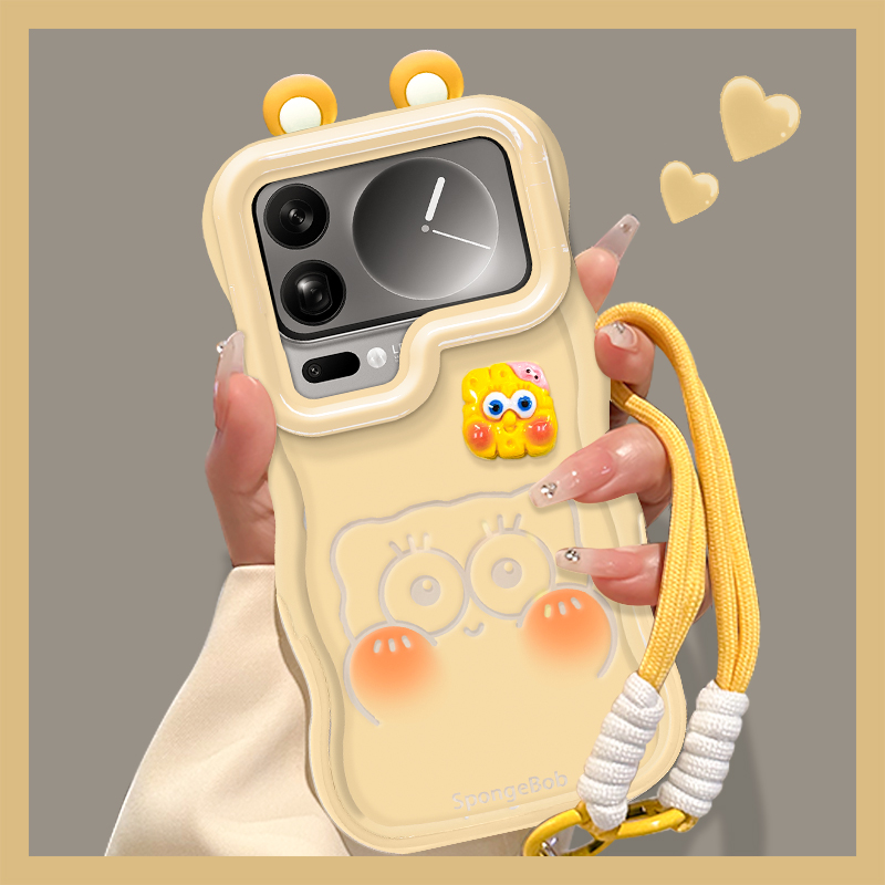 适用于小米17promax手机壳14/13派大星15新女款公仔12/11海绵宝宝红米k90promax可爱k70/60隐形双支架卡通k80