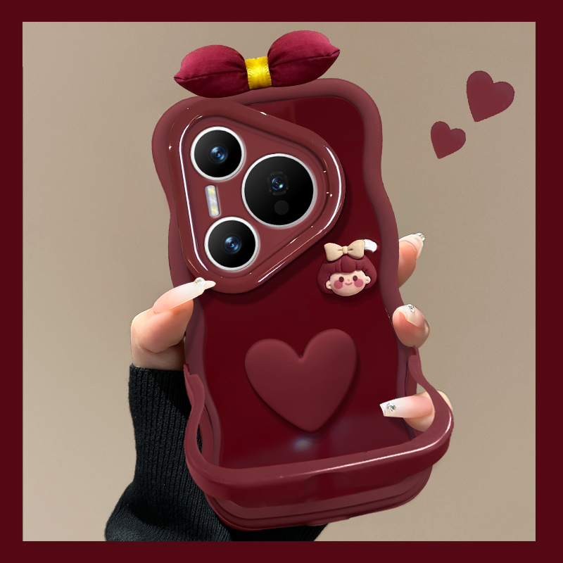 适用华为pura爱心双支架手机壳