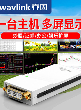睿因usb转dvi扩屏显卡台式机笔记本电脑证券炒股多开游戏投影仪视频监控外接外置多屏扩屏器高清分屏器