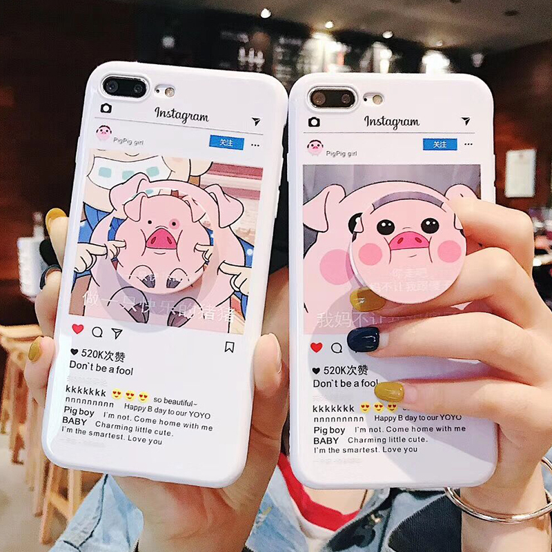 iphoneÆ»¹û6/6s/6plus/6sp/7/8/7p/8p/X/XS/XmaxÊÖ»ú¿Ç¹è½º¿É°®Ð¡ÖíÈí¿ÇÇéÅ®·Àˤ¸öÐÔ´´Òâ±£»¤Ì×¶¶ÒôÍøºìͬ¿î