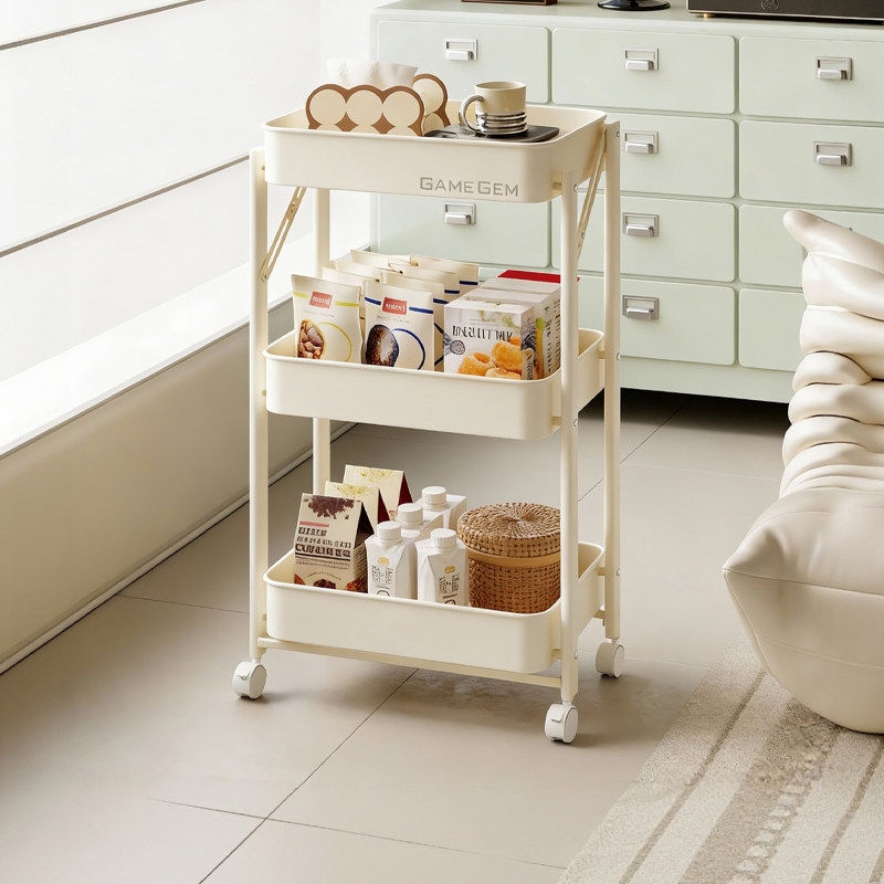 格美居小推车置物架客厅落地多层收纳储物架移动零食婴儿卧室架子,收纳整理,整理架/置物架/收纳架,淘宝优惠券,粉丝福利购,淘宝优惠卷