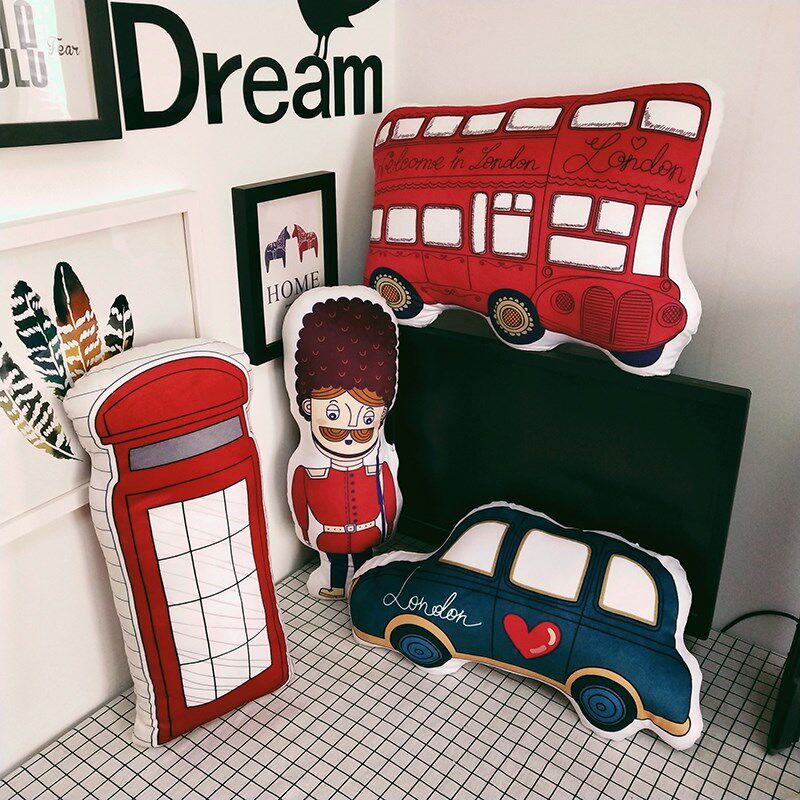 英伦风家居抱枕复古伦敦风格沙发靠垫男孩子房间装饰靠枕床头抱枕|ruв категории домашний ткань, подушка/подушка - от Buy2taobao.com для оказания профессиональной услуги покупки агента Taobao