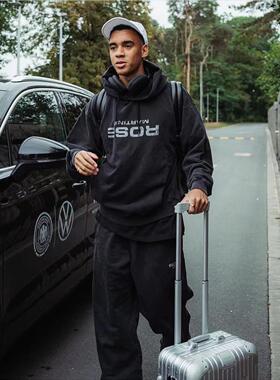 Martine Rose24fw做旧水洗反转字母印花连帽卫衣慵懒风休闲帽衫潮