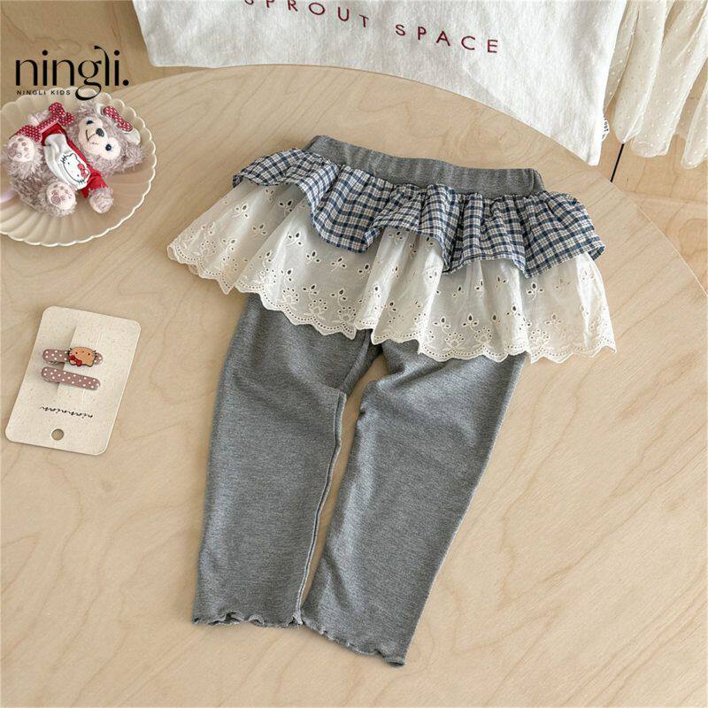 柠里童装2025秋季新款女童小童宝宝韩版袜套拼接打底裤洋气百搭潮