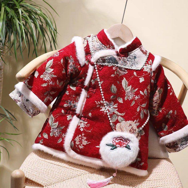 柠里女童唐装冬装中国风周岁女宝宝拜年服洋气外套冬季中长款棉衣,童装/婴儿装/亲子装,连衣裙,淘宝优惠券,粉丝福利购,淘宝优惠卷
