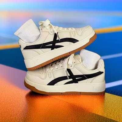 男鞋厚底增高奶油色低帮小白鞋子男款夏季百搭小众德训运动板鞋潮