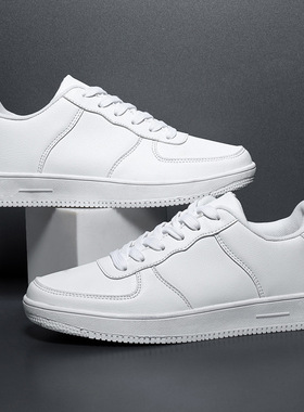 2024新款外贸全黑色板鞋男特大码上班工作休闲平底大号皮面男鞋子