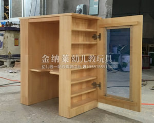 幼儿园茶杯柜儿童茶水杯架收纳架双面格杉木口杯架实木茶水桶柜