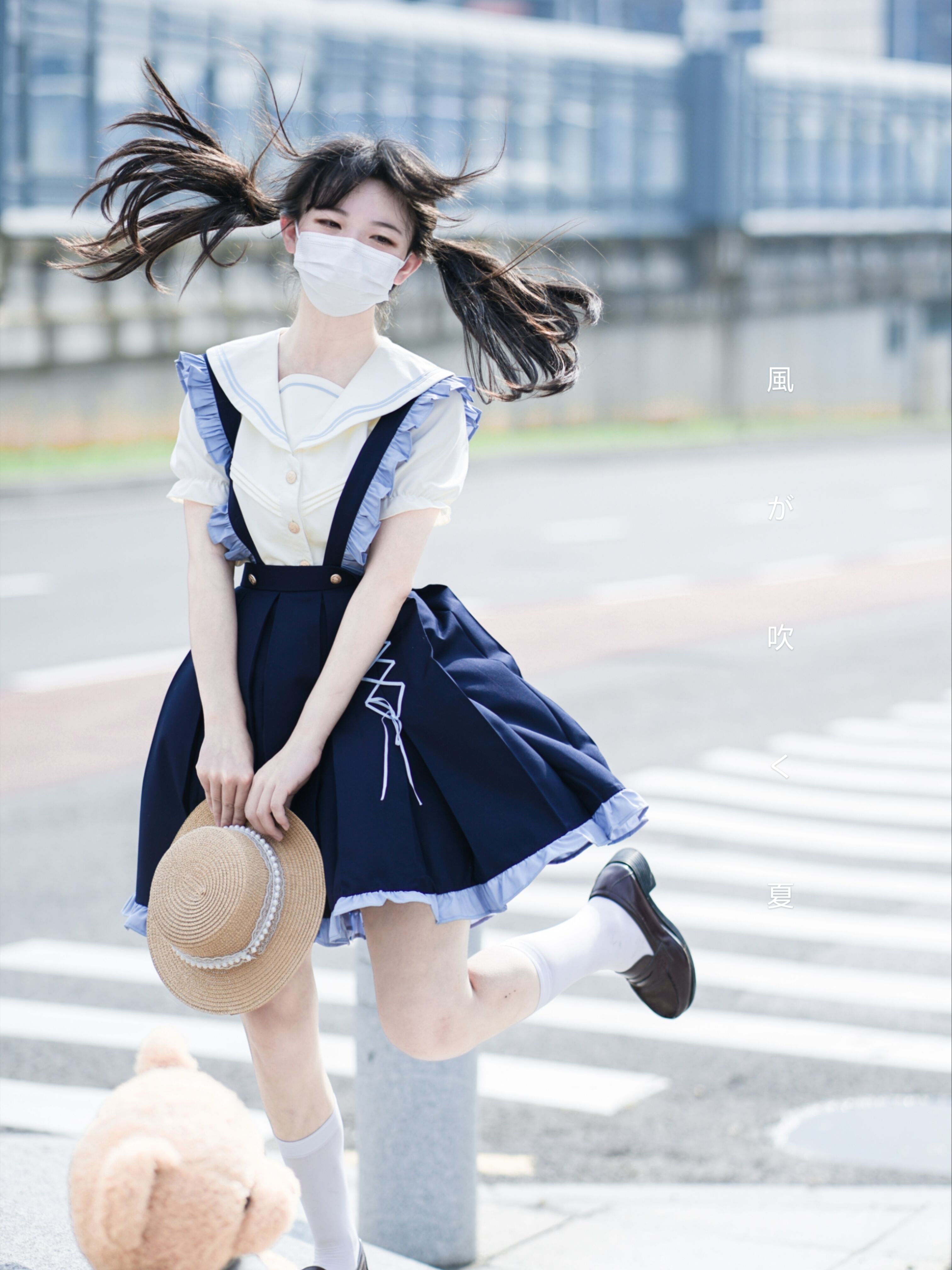 甜豆甜心小鹿铃背带裙泡泡袖日系软妹奶甜可爱甜美连衣裙绑带蝴蝶