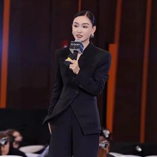 洋气西服春 高端定制设计感2025新款 黑色职业女性穿搭高级西装 套装