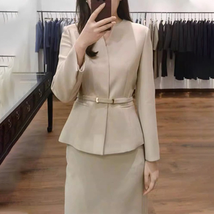 2026年新款 小香风法式 女装 裙秋款 职业西服两件套 赫本风半身裙套装