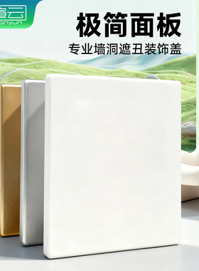 86型空白面板开关插座底盒遮挡板堵洞二位长方形装饰盖白板遮丑盖