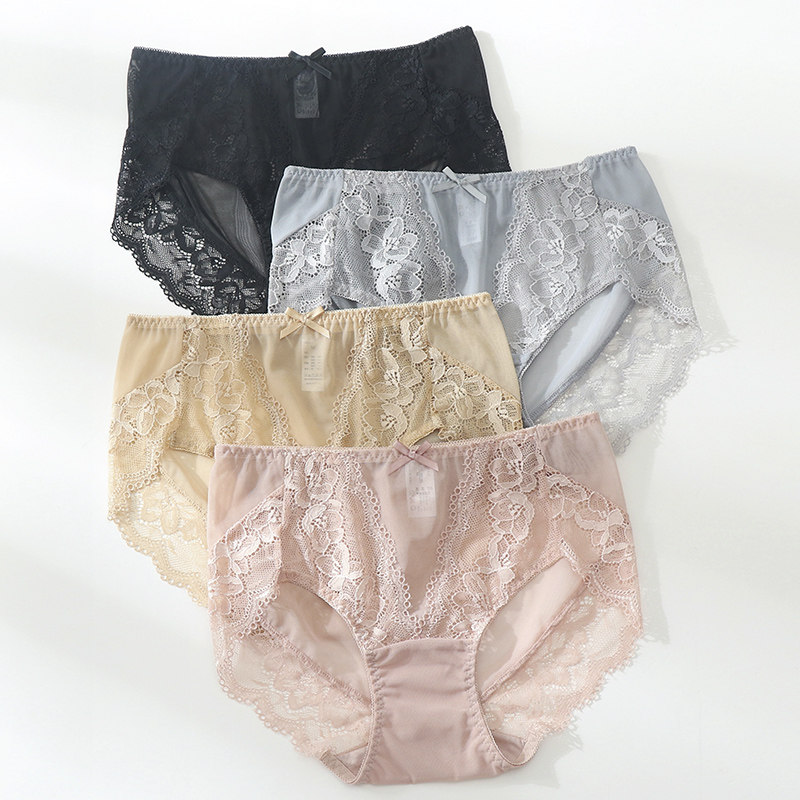 内裤女士性感蕾丝柔软女士三角短裤无痕中腰大码包臀简约日系火辣,女士内衣/男士内衣/家居服,女三角裤,淘宝优惠券,粉丝福利购,淘宝优惠卷