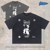 t恤男 直喷重磅短宽boxy短袖 特拉维斯 电影角色进口数码