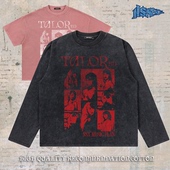 t恤男式 notsexx 直喷重磅短宽boxy短袖 长袖 红色泰勒 进口数码