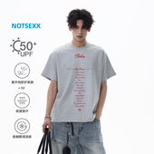 t恤 直喷凉感sorona短宽boxyfit短袖 摇滚歌词 进口数码