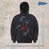 420g重磅毛圈棉数码 notsexx SNAKE蛇年限定 直喷短宽boxy连帽卫衣