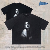 t恤男国潮 直喷重磅短宽boxy短袖 金智秀jisoo 进口数码