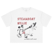 Notsexx「初代老鼠」水洗做旧圆领直喷260g男boxy短宽t恤美式 长袖