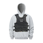 notsexx「战术背心」420g重磅毛圈棉假两件美式 短宽boxy连帽卫衣