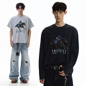 7号赛马 水洗正肩小领口短宽boxy短袖 t恤长袖 notsexx 男女美式