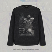 NOTSEXX「花之书信」水洗做旧直喷260g短袖 t恤男boxy短宽美式 宽松