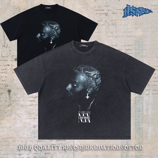 “PLAYBOI CARTI” 人像数码直喷重磅短宽boxy短袖t恤男