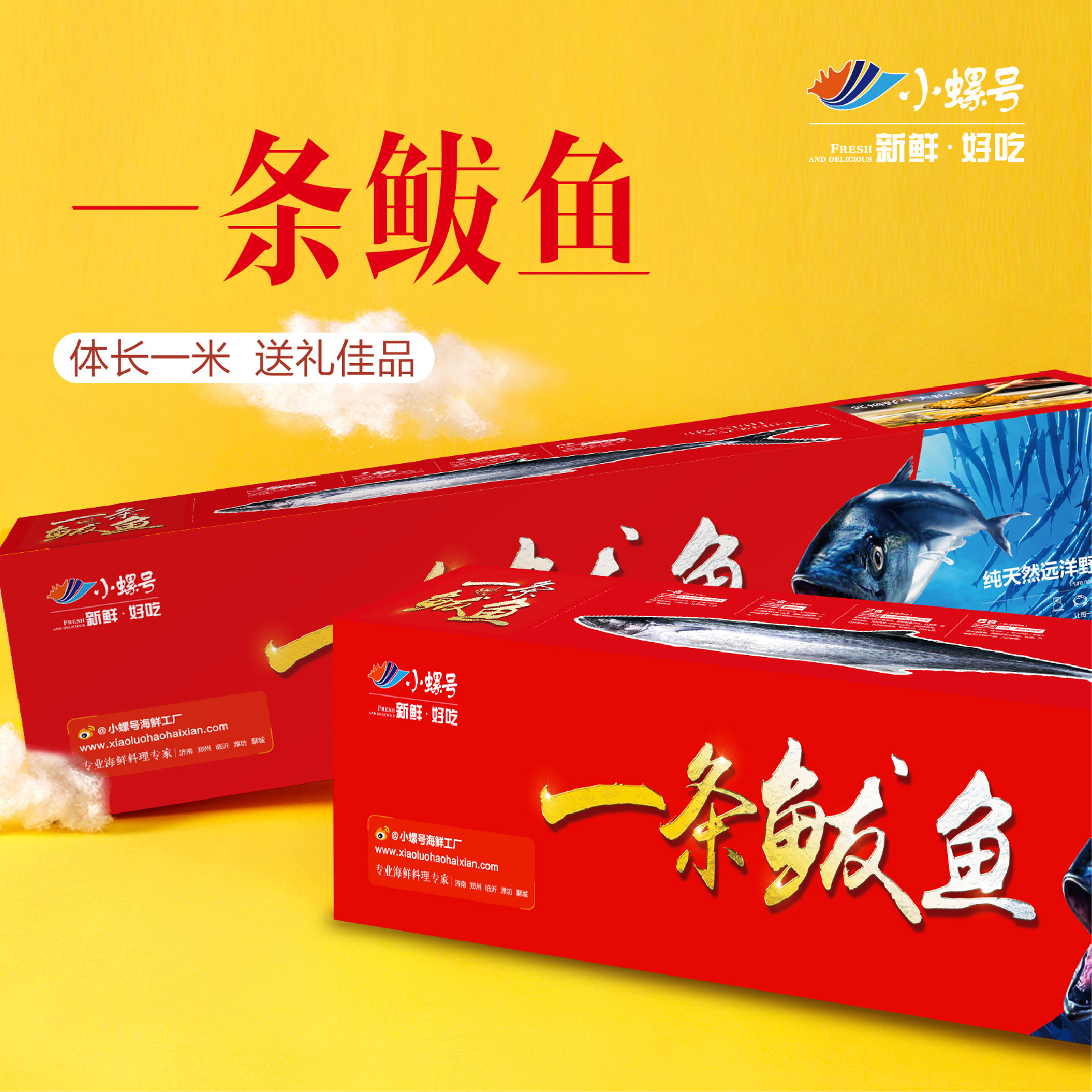 小螺号海鲜一条鲅鱼青岛产水产鲜活海捕新鲜冷冻7.5斤礼盒装