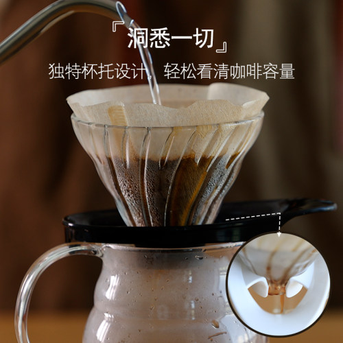 HARIO日本进口V60玻璃咖啡滤杯