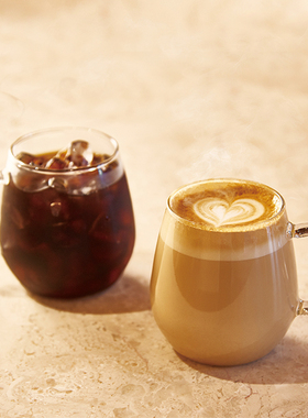 HARIO圆形耐热玻璃牛奶杯咖啡杯果汁杯茶杯两只装RDM