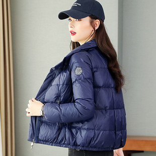 轻便立领夹克小个子轻薄白鸭绒外套 冬季 短款 羽绒服女士2024年新款