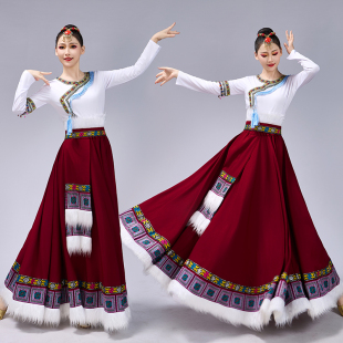藏族舞蹈上衣新款 民族风成人舞蹈演出服上衣 女少数民族艺考服装