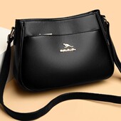 时尚 香港新款 专柜正品 中年女士斜挎包真皮送妈妈婆婆大容量单肩包