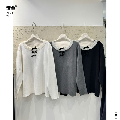 麦希813蝴蝶结针织衫女秋冬